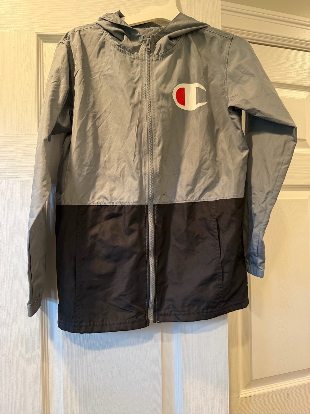 Champion Kids' Gray and Black Hooded Rain Jacket